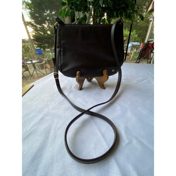 Etienne Aigner Dark Brown Leather Purse Crossbody Bag 10" X 7" VGUC - Picture 6 of 15